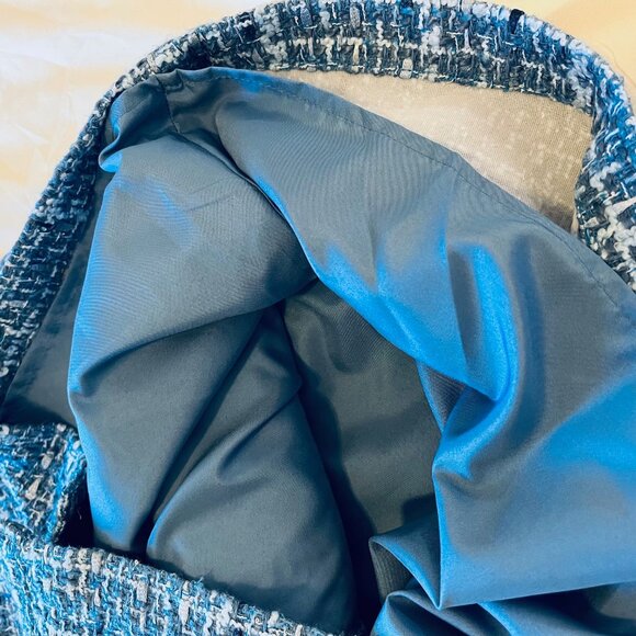 LOFT petite Tweed Mini Pocket Dress in Blue (8P) New with Tag - Picture 9 of 10